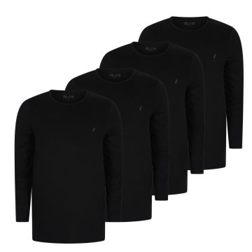 Alca Easy-Going 4-Pck Men Shirt Long Sleeve O-Neck Black 3XL