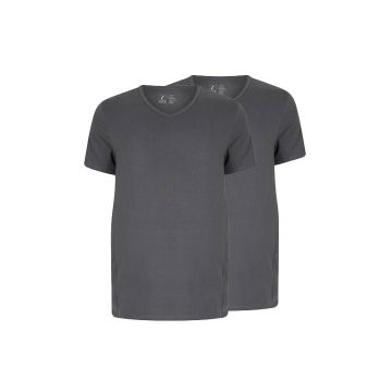 Alca Easy-Going 2-Pck Men T-Shirt V-Neck Dark Grey 4XL