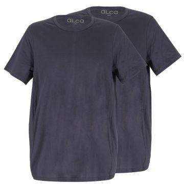 Alca Authentic 2-Pck Men T-shirt O-Neck Dark Grey 4XL