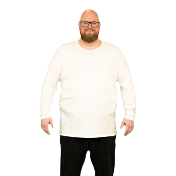 Alca 1-Pck Authentic Heren Shirt LS O-Neck White 4XL