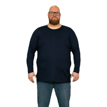 Alca 1-Pck Authentic Men Shirt Long Sleeve O-Neck Navy 8XL