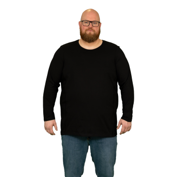 Alca 1-Pck Authentic Men Shirt Long Sleeve O-Neck Black 2XL